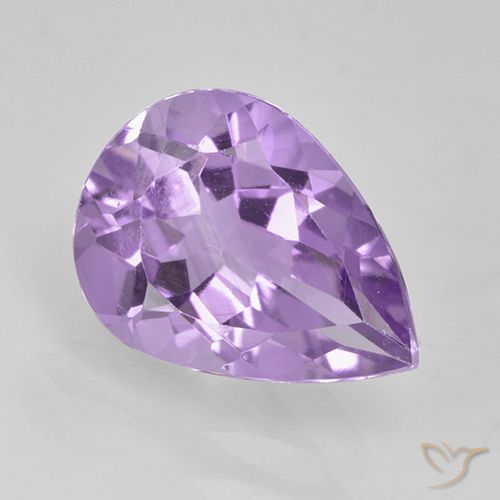 2.17ct 자연스러운 미디엄 바이올렛 자수정, 배 모양, VVS-VS