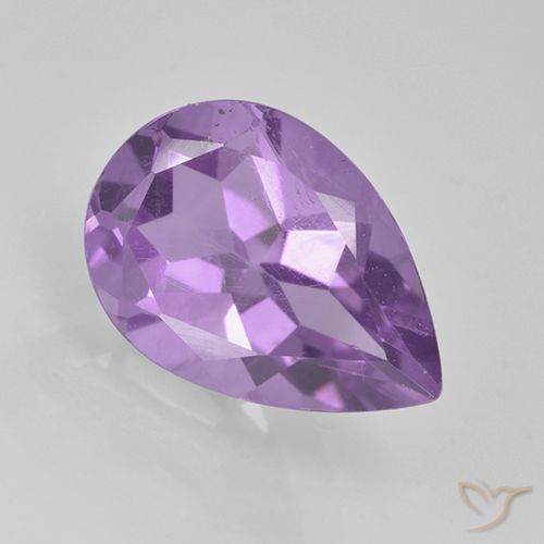1.96ct 자연스러운 미디엄 바이올렛 자수정, 배 모양, VVS-VS