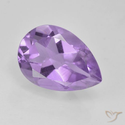 1.87ct 자연스러운 분홍빛이 도는 보라색 자수정, 배 모양, VVS-VS