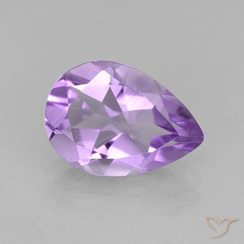 1.59ct 자연스러운 미디엄 바이올렛 자수정, 배 모양, VVS-VS
