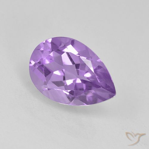 1.90ct 자연스러운 미디엄 바이올렛 자수정, 배 모양, VVS-VS