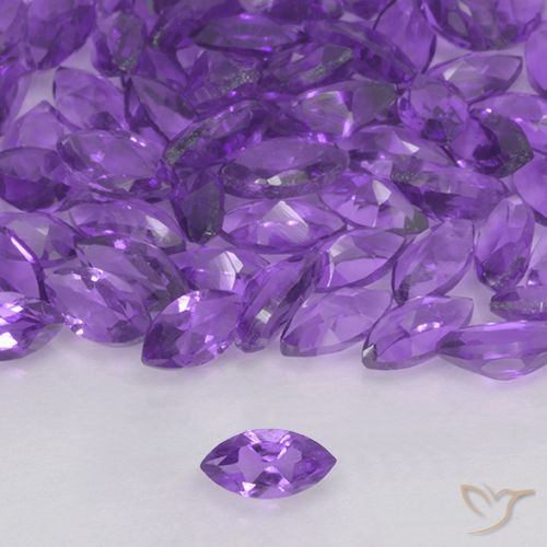 0.15ct 자연스러운 미디엄 바이올렛 자수정, 보석, VVS-VS