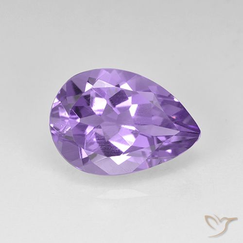 4.58ct 자연스러운 미디엄 바이올렛 자수정, 배 모양, VVS-VS