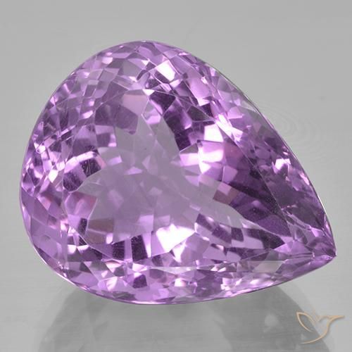 41.21ct 자연스러운 분홍빛이 도는 보라색 자수정, 배 모양, VVS