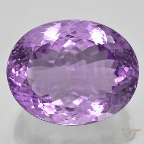 52.93ct 자연스러운 분홍빛이 도는 보라색 자수정, 타원형, IF