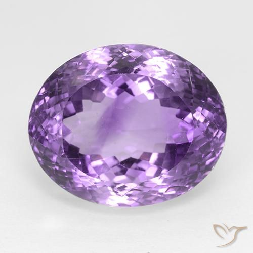 30.81ct 자연스러운 미디엄 퍼플리쉬 바이올렛 자수정, 타원형, IF