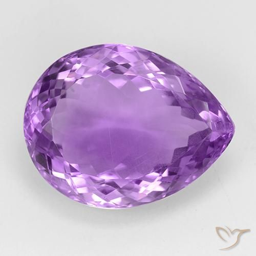 21.49ct 자연스러운 딥 퍼플리쉬 바이올렛 자수정, 배 모양, VVS