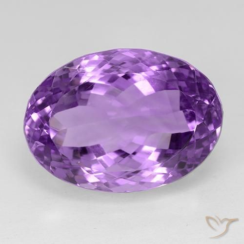 29.67ct 자연스러운 딥 핑크빛이 도는 바이올렛 자수정, 타원형, IF
