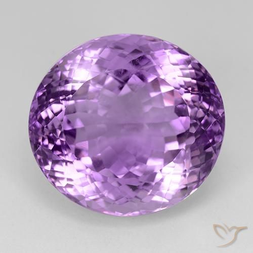 31.90ct 자연스러운 분홍빛이 도는 보라색 자수정, 타원형, VVS