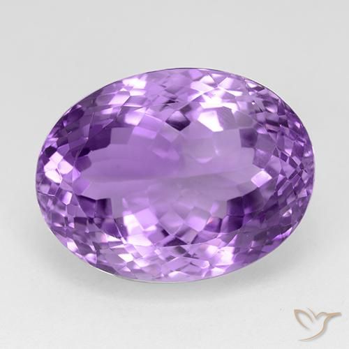 30.50ct 자연스러운 분홍빛이 도는 보라색 자수정, 타원형, IF