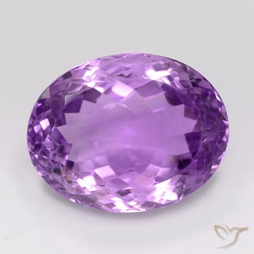 25.76ct 자연스러운 분홍빛이 도는 보라색 자수정, 타원형, VVS