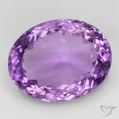 35.44ct 자연스러운 미디엄 퍼플리쉬 바이올렛 자수정, 타원형, IF
