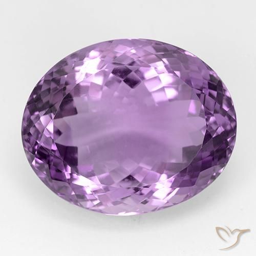 33.84ct 자연스러운 분홍빛이 도는 보라색 자수정, 타원형, IF