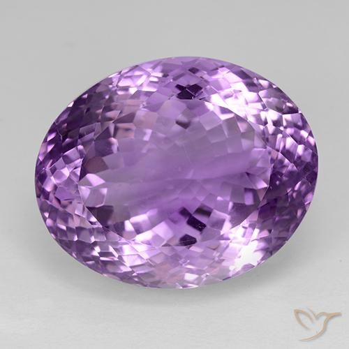32.18ct 자연스러운 미디엄 퍼플리쉬 바이올렛 자수정, 타원형, VVS