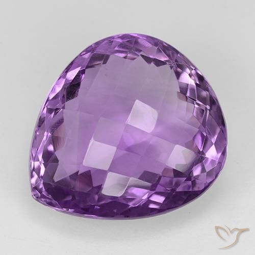 27.20ct 자연스러운 보라색 보라색 자수정, 배 모양, VVS