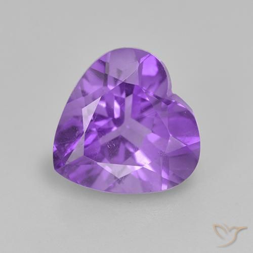 1.77ct 자연스러운 비비드 바이올렛 자수정, 마음, VS