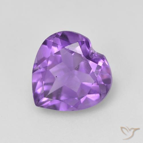 1.57ct 자연스러운 인텐스 바이올렛 자수정, 마음, VS