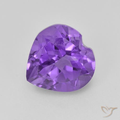 1.79ct 자연스러운 미디엄 바이올렛 자수정, 마음, VS