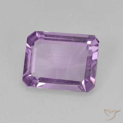 1.84ct 자연스러운 라이트 핑크빛이 도는 바이올렛 자수정, 에메랄드 컷, VS