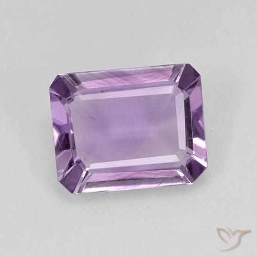 1.79ct 자연스러운 미디엄 바이올렛 자수정, 에메랄드 컷, VS