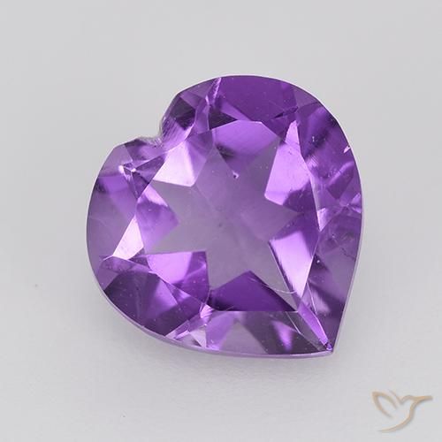 1.55ct 자연스러운 인텐스 바이올렛 자수정, 마음, VS