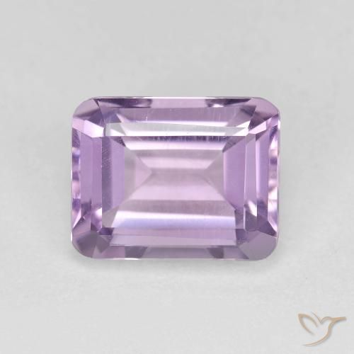 2.37ct 자연스러운 라이트 바이올렛 자수정, 에메랄드 컷, VVS