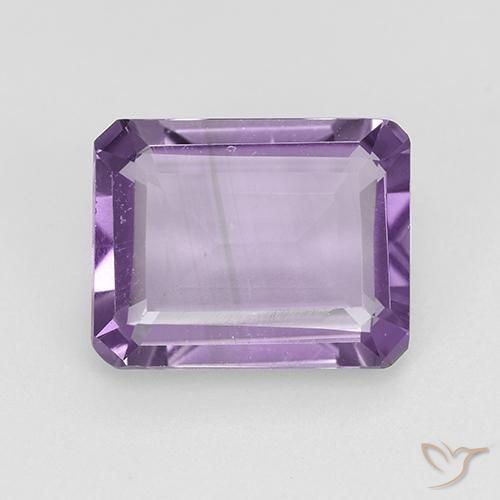 1.91ct 자연스러운 미디엄 바이올렛 자수정, 에메랄드 컷, VVS