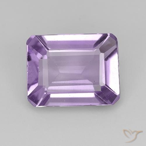 1.80ct 자연스러운 미디엄 라이트 바이올렛 자수정, 에메랄드 컷, VVS-VS