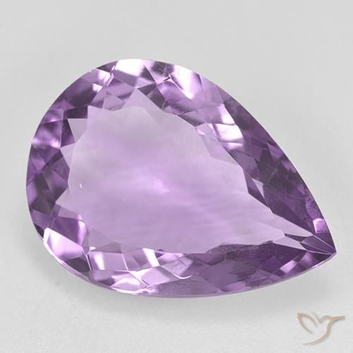 7.98ct 자연스러운 라이트 미디엄 바이올렛 자수정, 배 모양, VVS-VS