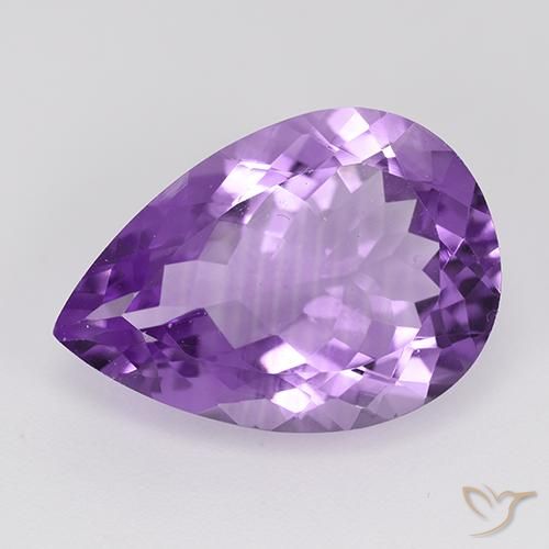 8.73ct 자연스러운 미디엄 퍼플리쉬 바이올렛 자수정, 배 모양, VVS-VS