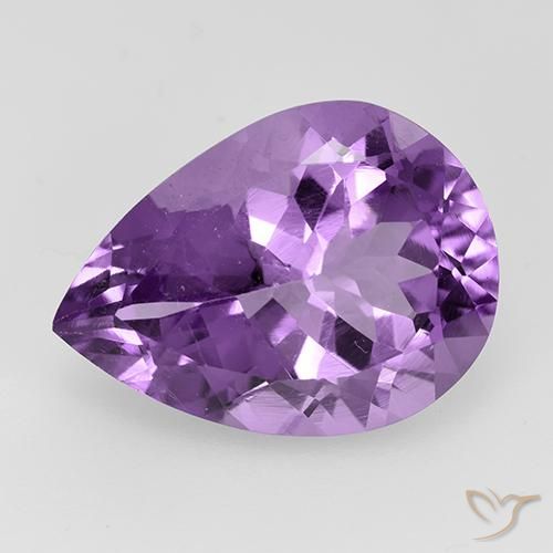 7.02ct 자연스러운 보라색 보라색 자수정, 배 모양, VVS-VS