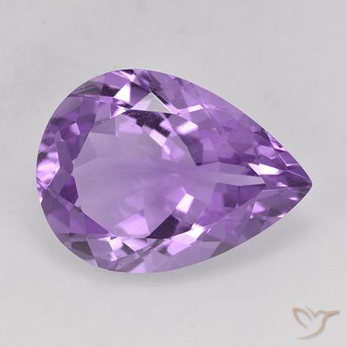 6.86ct 자연스러운 보라색 보라색 자수정, 배 모양, VVS-VS
