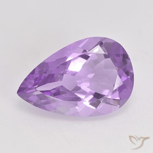 4.45ct 자연스러운 미디엄 바이올렛 자수정, 배 모양, VS