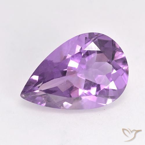 4.85ct 자연스러운 미디엄 핑크 바이올렛 자수정, 배 모양, VS