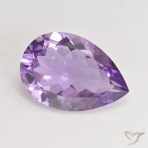4.46ct 자연스러운 미디엄 바이올렛 자수정, 배 모양, VVS-VS