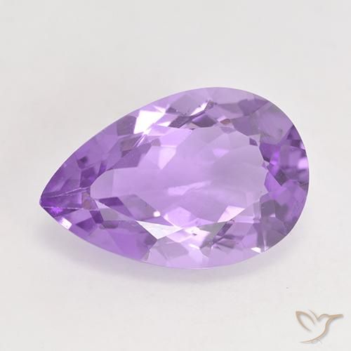 4.87ct 자연스러운 분홍빛이 도는 보라색 자수정, 배 모양, VVS-VS