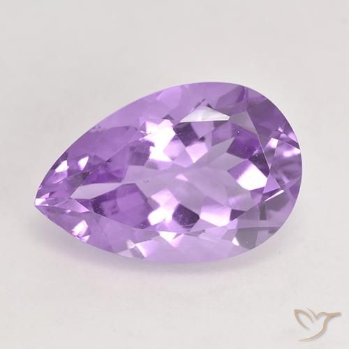 5.47ct 자연스러운 미디엄 핑크 바이올렛 자수정, 배 모양, VVS-VS