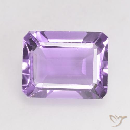 2.02ct 자연스러운 미디엄 바이올렛 자수정, 에메랄드 컷, VS