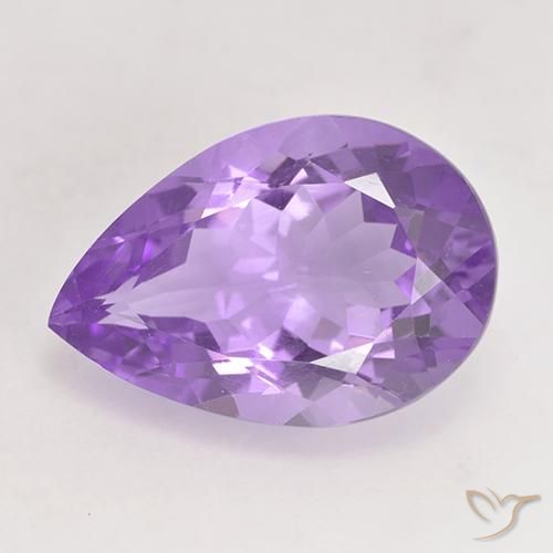 5.07ct 자연스러운 분홍빛이 도는 보라색 자수정, 배 모양, VVS-VS