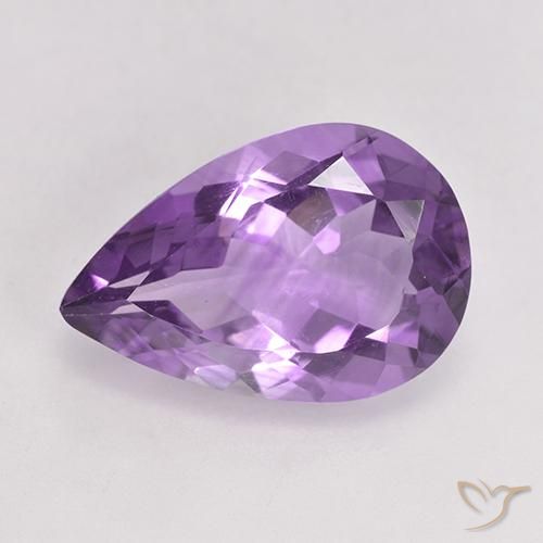 4.74ct 자연스러운 보라색 보라색 자수정, 배 모양, VVS-VS