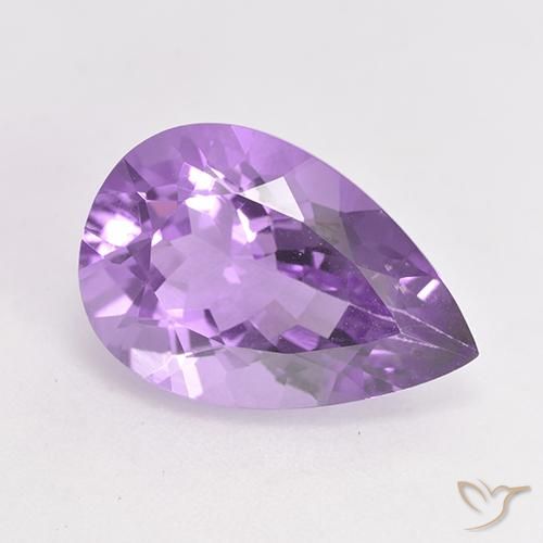 4.82ct 자연스러운 미디엄 바이올렛 자수정, 배 모양, VVS-VS