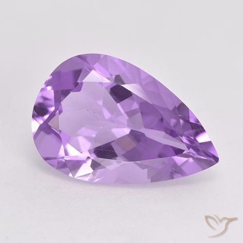 4.68ct 자연스러운 미디엄 바이올렛 자수정, 배 모양, VVS-VS