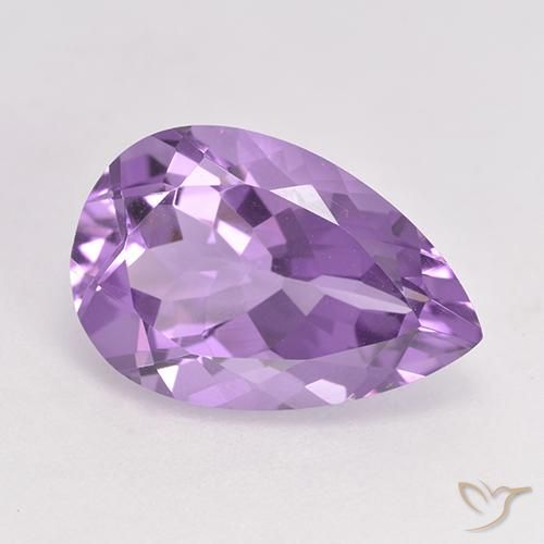 4.94ct 자연스러운 미디엄 바이올렛 자수정, 배 모양, VVS-VS