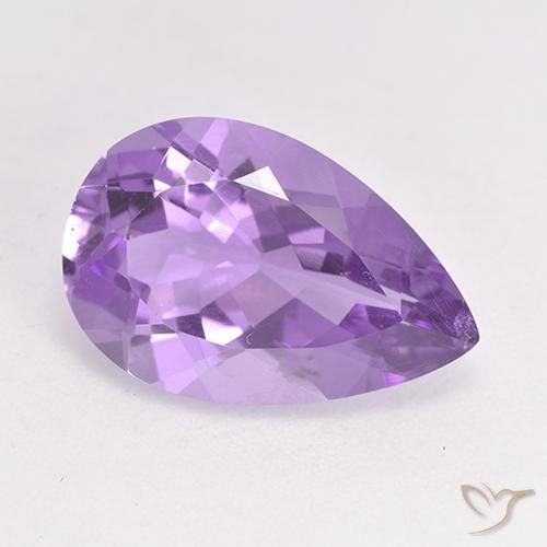 4.64ct 자연스러운 미디엄 바이올렛 자수정, 배 모양, VS
