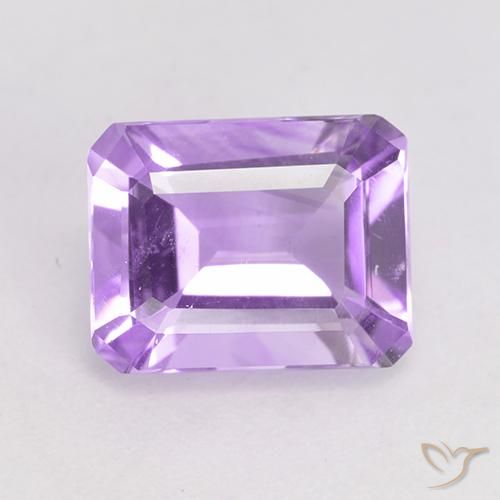 2.04ct 자연스러운 라이트 핑크빛이 도는 바이올렛 자수정, 에메랄드 컷, VVS-VS