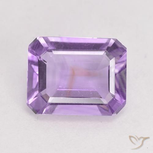 1.91ct 자연스러운 미디엄 바이올렛 자수정, 에메랄드 컷, VVS-VS