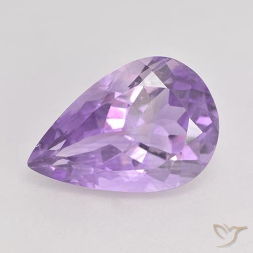 5.26ct 자연스러운 미디엄 바이올렛 자수정, 배 모양, VS