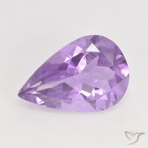 4.32ct 자연스러운 미디엄 바이올렛 자수정, 배 모양, VVS-VS