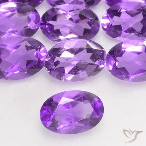 0.43ct 자연스러운 비비드 바이올렛 자수정, 타원형, VS
