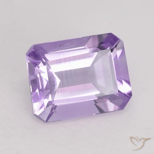 2.18ct 자연스러운 미디엄 바이올렛 자수정, 에메랄드 컷, VS